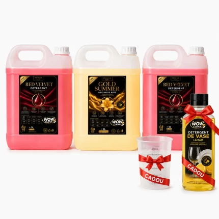 Set detergent universal Red Velvet cu balsam de rufe Gold Summer, parfum rafinat de vară si cadou