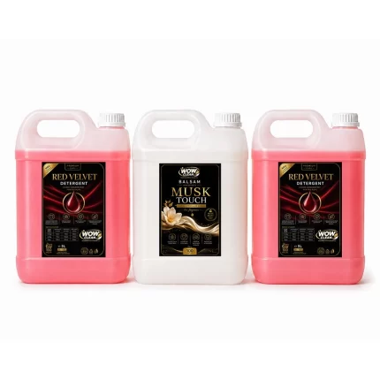 Set detergent universal Red Velvet și balsam de rufe Musk Touch, îngrijire completă pentru haine